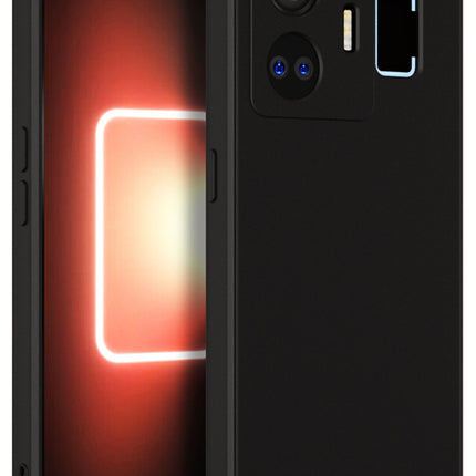 Mobizang Matte Lens Protective Flexible Back Cover for Realme GT Neo 5 (5G) | Slim Silicone with Soft Lining Shockproof Full Body Bumper Case (Black)