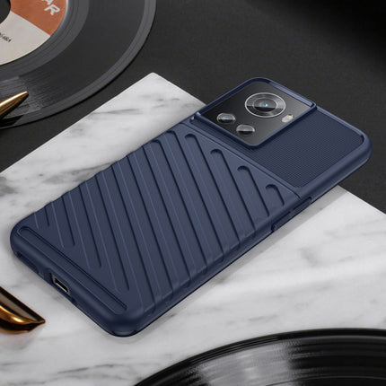 Mobizang Thunder Protective Flexible Back Cover for OnePlus 10R | Slim Anti Slip Rugged TPU Shockproof Full Body Bumper Case (Blue)