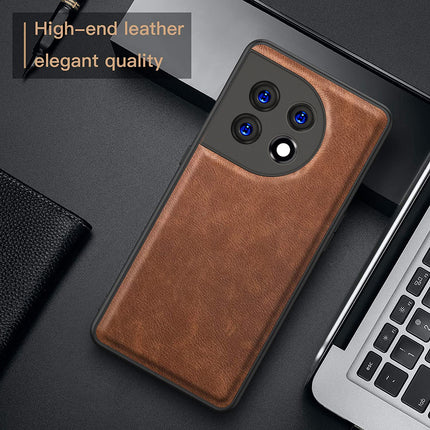 Mobizang Tux Back Case for OnePlus 11 | Slim Leather Shockproof Camera Protection Back Cover (Brown)