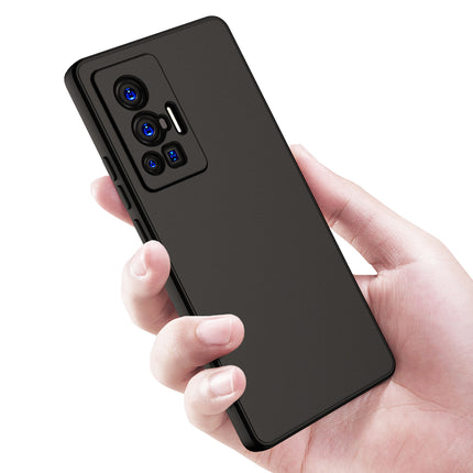 Matte Lens Protective Back Cover for Vivo X70 Pro , Slim Silicone with Soft Lining Shockproof Flexible Full Body Bumper Case (Black)