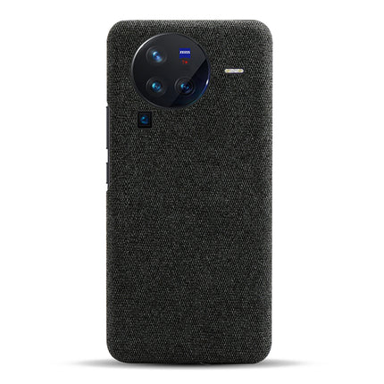 Mobizang Woven Soft Fabric Case for Vivo X80 Pro (5G) Back Cover,  Shock Protection Slim Hard Anti Slip Back Cover (Black)