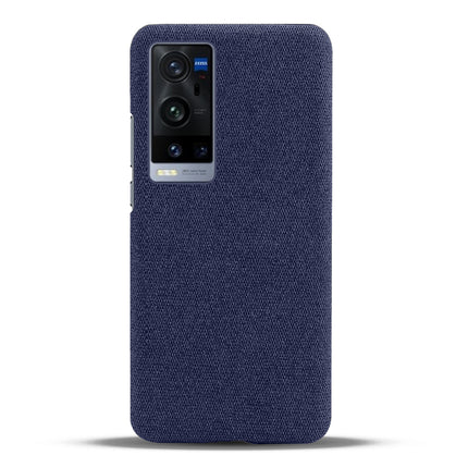Woven Soft Fabric Case for Vivo X60 Pro Plus Back Cover, Shock Protection Slim Hard Anti Slip Back Cover (Blue)