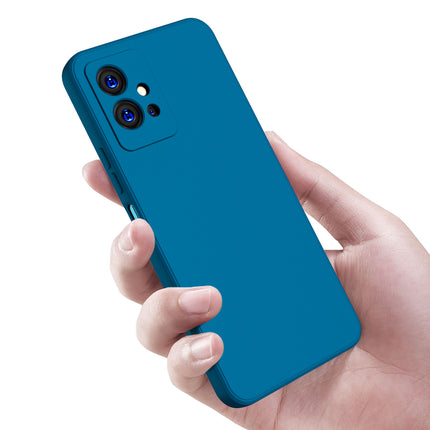 Matte Lens Protective Shockproof Flexible Back Cover for Vivo T1, Slim Silicone with Soft Lining Shockproof Flexible Full Body Bumper Case (Blue)