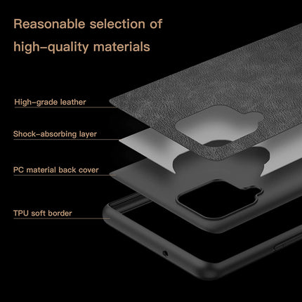 Tux Back Case for Samsung Galaxy A22 (4G) , Slim Leather Case with Soft Edge Shockproof Back Cover (Black)
