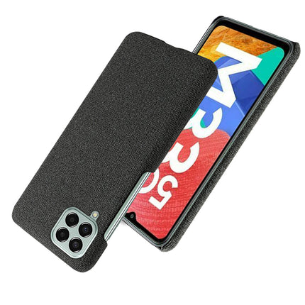 Mobizang Woven Soft Fabric Case for Samsung Galaxy M33 (5G) Back Cover, Shock Protection Slim Hard Anti Slip Back Cover (Black)