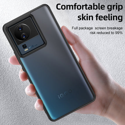 Mobizang Shield Frosted Acrylic Back Shock Proof Case Cover for Iqoo Neo 7 (Black)