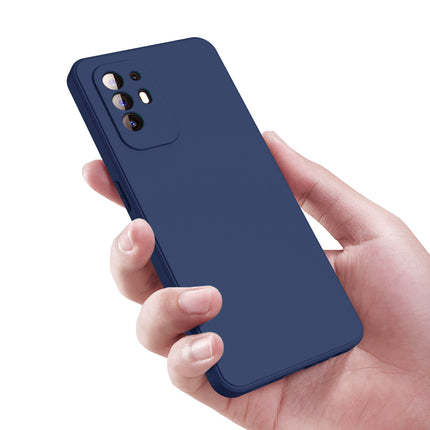Matte Lens Protective Back Cover for Oppo F19 PRO , Slim Silicone with Soft Lining Shockproof Flexible Full Body Bumper Case (Blue)