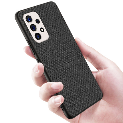 Soft Fabric Hybrid Protective Back Case Cover for Samsung Galaxy A33 (5G) (Black)