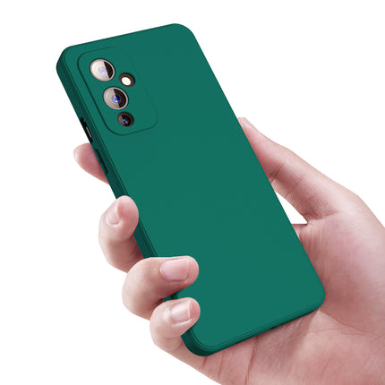 Matte Lens Protective Back Cover for OnePlus 9 / One Plus 9 , Slim Silicone with Soft Lining Shockproof Flexible Full Body Bumper Case (Green)