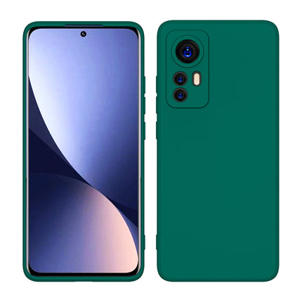 Matte Lens Protective Back Cover for Mi 12X , Slim Silicone with Soft Lining Shockproof Flexible Full Body Bumper Case (Green)