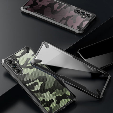 Mobizang Bull Camouflage Back Cover for Samsung Galaxy A25 (5G) | [Military Grade Protection] Shock Proof Slim Hybrid Bumper Case (Black)