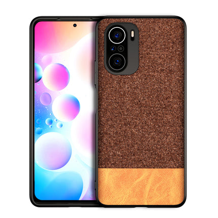 Soft Fabric & Leather Hybrid for Xiaomi Mi 11X Pro / Mi 11X  Back Cover, Shockproof Protection Slim Hard Back Case (Brown)