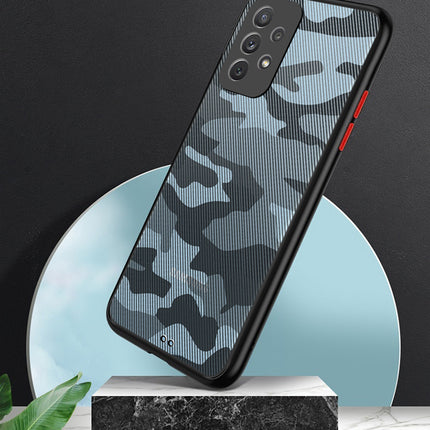 Camouflage Paper Thin Back Cover For Samsung Galaxy A52 , Super Slim Matte Translucent Full Protection Back Case (Black)