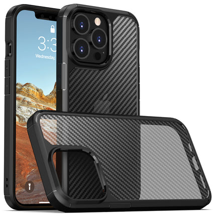 Carbon Armor Back Case Cover for Apple iPhone 13 PRO MAX (6.7 inch) , [Military Grade Protection] Shock Proof Slim Hybrid Bumper Case (Black)