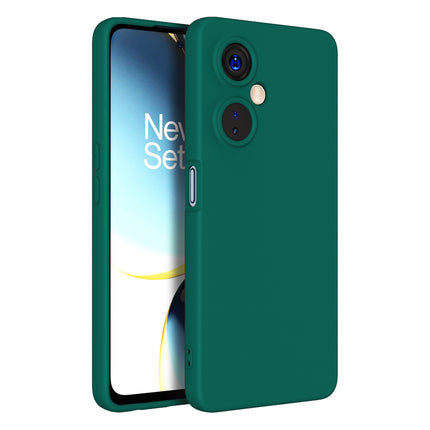 Mobizang Matte Protective Lens Flexible Back Cover for OnePlus Nord CE 3 LITE | Slim Silicone with Soft Lining Shockproof Full Body Bumper Case (Green)
