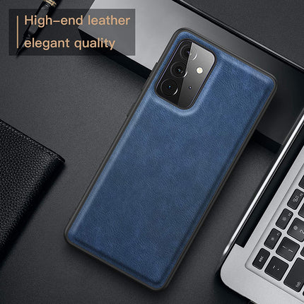Tux Back Case for Samsun Galaxy A52 , Slim Leather Case with Soft Edge Shockproof Back Cover (Blue)