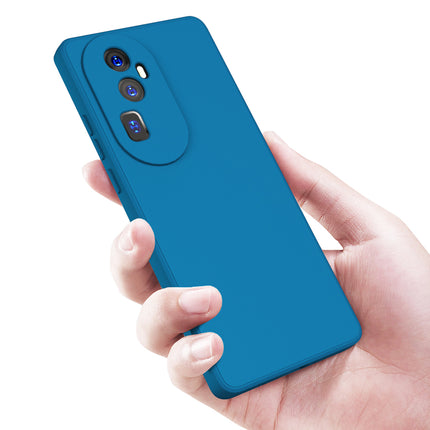 Mobizang Matte Protective Lens Flexible Back Cover for Oppo Reno 10 PRO + Plus | Slim Silicone with Soft Lining Shockproof Full Body Bumper Case (Blue)