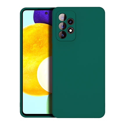 Matte Lens Protective Back Cover for Samsung Galaxy A52 , Slim Silicone with Soft Lining Shockproof Flexible Full Body Bumper Case (Green)
