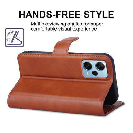 Mobizang Prime Slim Magnetic Flip Cover for Redmi Note 12 Pro Plus (5G) | PU Leather Shockproof Folio Case with Card Holders RFID Blocking Kickstand (Brown)