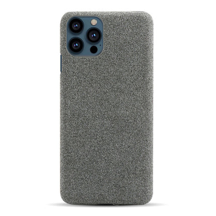 Woven Soft Fabric Case for Apple iPhone 13 Pro Max Back Cover, Shock Protection Slim Hard Anti Slip Back Cover (Grey)
