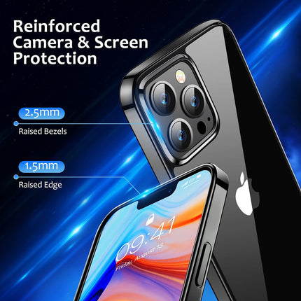 Hawkeye Clear Back Cover for Apple iPhone 13 PRO MAX (6.7 inch) , Camera Lens Protector Shockproof Slim Clear Case Cover (Black)