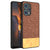 Mobizang Soft Fabric & Leather Hybrid Protective Back Cover for Poco F5 | Shockproof Slim Hard Anti Slip Back Case (Brown)