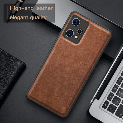 Tux Back Case for Realme 9 Pro, Slim Leather Case with Soft Edge Shockproof Back Cover (Brown)