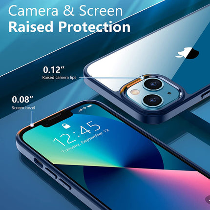 Hawkeye Clear Back Cover for Apple iPhone 13 Mini (5.4 inch) , Camera Lens Protector Shockproof Slim Clear Case Cover (Blue)