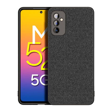 Soft Full Fabric Protective Back Case Cover for Samsung Galaxy M52 (5G) (Black)