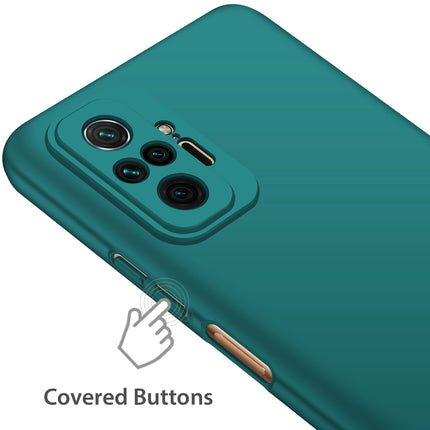 Silk Smooth Finish [Full Coverage] All Sides Protection Slim Back Cover For Xiaomi Redmi Note 10 Pro /  Note 10 Pro Max (Green)