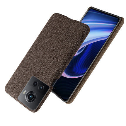 Mobizang Woven Soft Fabric Case for OnePlus 10R  Back Cover,  Shock Protection Slim Hard Anti Slip Back Cover (Brown)