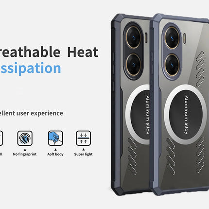 Mobizang Magnetic Heat Dissipation Gaming Back Cover For Vivo V29E | Slim Shockproof Bumper Case (Black)