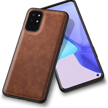 Tux Back Case for OnePlus 9R / One Plus 9R , Slim Leather Case with Soft Edge Shockproof Back Cover (Brown)