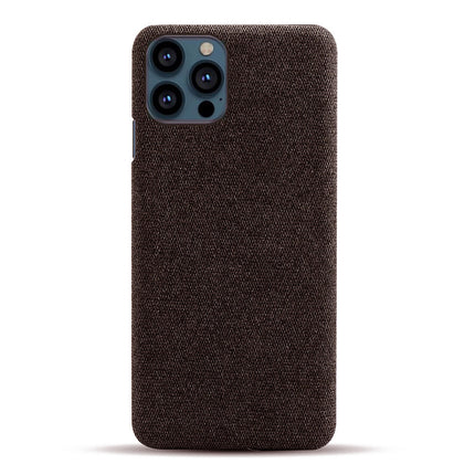 Mobizang Woven Soft Fabric Case for Apple iPhone 14 Pro Max Back Cover,Shock Protection Slim Hard Anti Slip Back Cover (Brown)