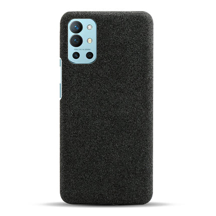 Woven Soft Fabric Case for OnePlus 9R / One Plus 9R Back Cover, Shock Protection Slim Hard Anti Slip Back Cover (Black)