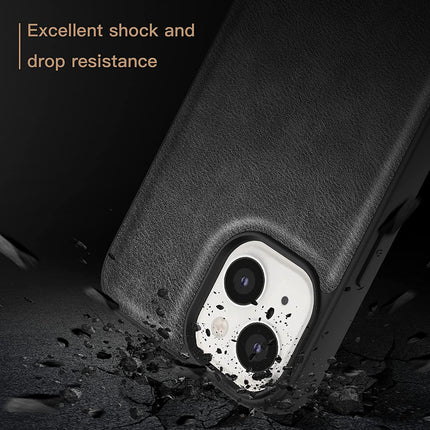 Tux Back Case for Apple iPhone 13 , Slim Leather Case with Soft Edge Shockproof Back Cover (Black)