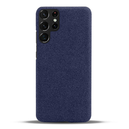 Woven Soft Fabric Case for Samsung Galaxy S22 Ultra Back Cover, Shock Protection Slim Hard Anti Slip Back Cover (Blue)