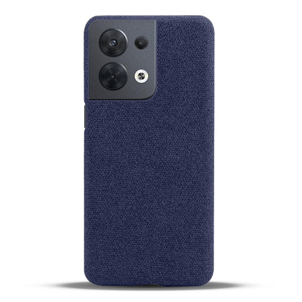 Mobizang Woven Soft Fabric Case for Oppo Reno 8 (5G) Back Cover, Shock Protection Slim Hard Anti Slip Back Cover (Blue)