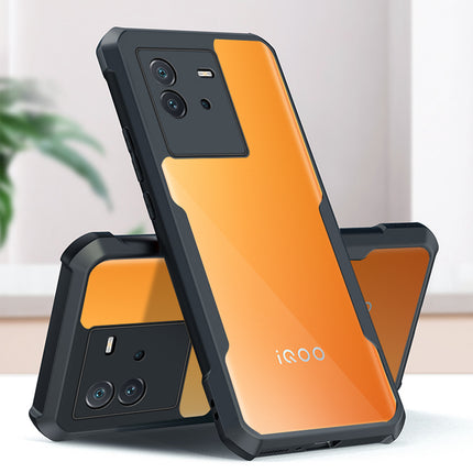 Mobizang Beetle for IQOO NEO 6 (5G) Back Case, [Military Grade] Shockproof Slim Hybrid Clear Back Cover (Black)