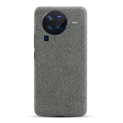 Mobizang Woven Soft Fabric Case for Vivo X80 Pro (5G) Back Cover,  Shock Protection Slim Hard Anti Slip Back Cover (Grey)