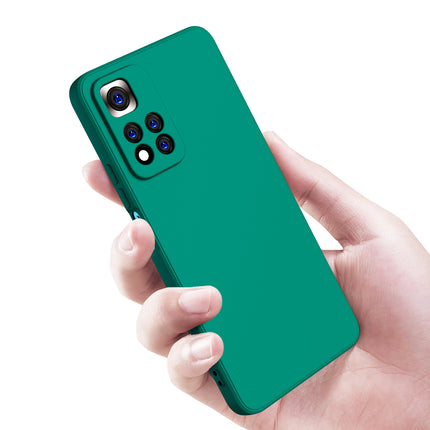 Matte Lens Protective Back Cover for Xiaomi 11i / 11i Hypercharge , Slim Silicone with Soft Lining Shockproof Flexible Full Body Bumper Case (Green)