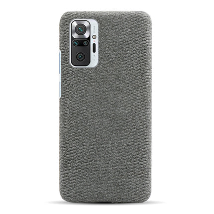 Woven Soft Fabric Case for Redmi Note 10 Pro / Note 10 Pro Max Back Cover, Shock Protection Slim Hard Anti Slip Back Cover (Grey)