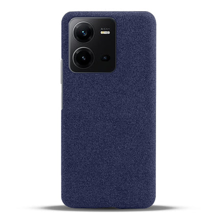 Mobizang Woven Soft Fabric Case for VIVO V25 (5G) Back Cover, Shock Protection Slim Hard Anti Slip Back Cover (Blue)