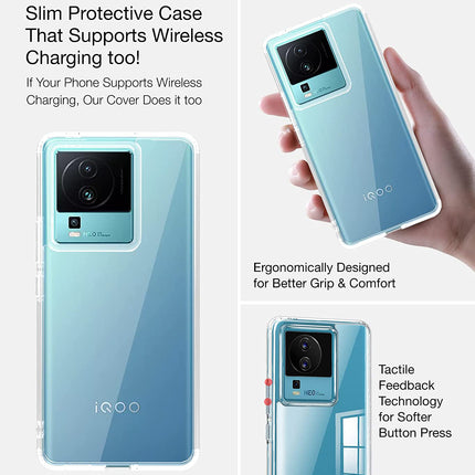 Mobizang Shield Clear Acrylic Back Shock Proof Case Cover for Iqoo Neo 7 (Transparent)