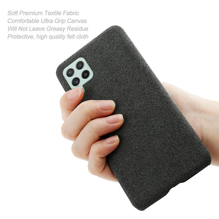 Woven Soft Fabric Case for Samsung Galaxy A22 (4G) Back Cover, Shock Protection Slim Hard Anti Slip Back Cover (Black)
