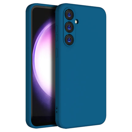 Mobizang Matte Protective Lens Flexible Back Cover for Samsung Galaxy S23 FE | Slim Silicone with Soft Lining Shockproof Full Body Bumper Case (Blue)