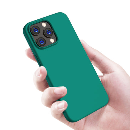 Mobizang Matte Protective Lens Flexible Back Cover for Apple iPhone 15 Pro | Slim Silicone with Soft Lining Shockproof Full Body Bumper Case (Green)