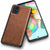 Tux Back Case For Samsung Galaxy A51 , Slim Leather Case with Soft Edge Shockproof Back Cover (Brown)