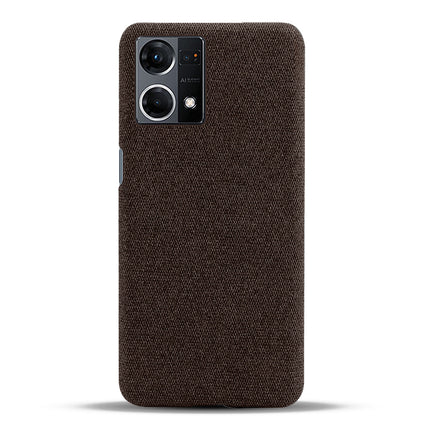 Mobizang Woven Soft Fabric Case for Oppo F21 PRO, 4G Back Cover,  Shock Protection Slim Hard Anti Slip Back Cover (Brown)