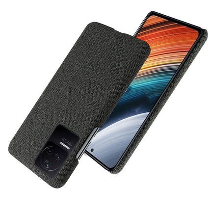 Mobizang Woven Soft Fabric Case for Poco F4 (5G) Back Cover,  Shock Protection Slim Hard Anti Slip Back Cover (Black)